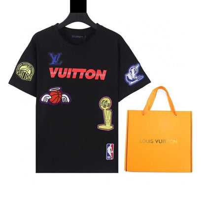T-shirt Louis Vuitton x NBA Crossover Round Neck Printing