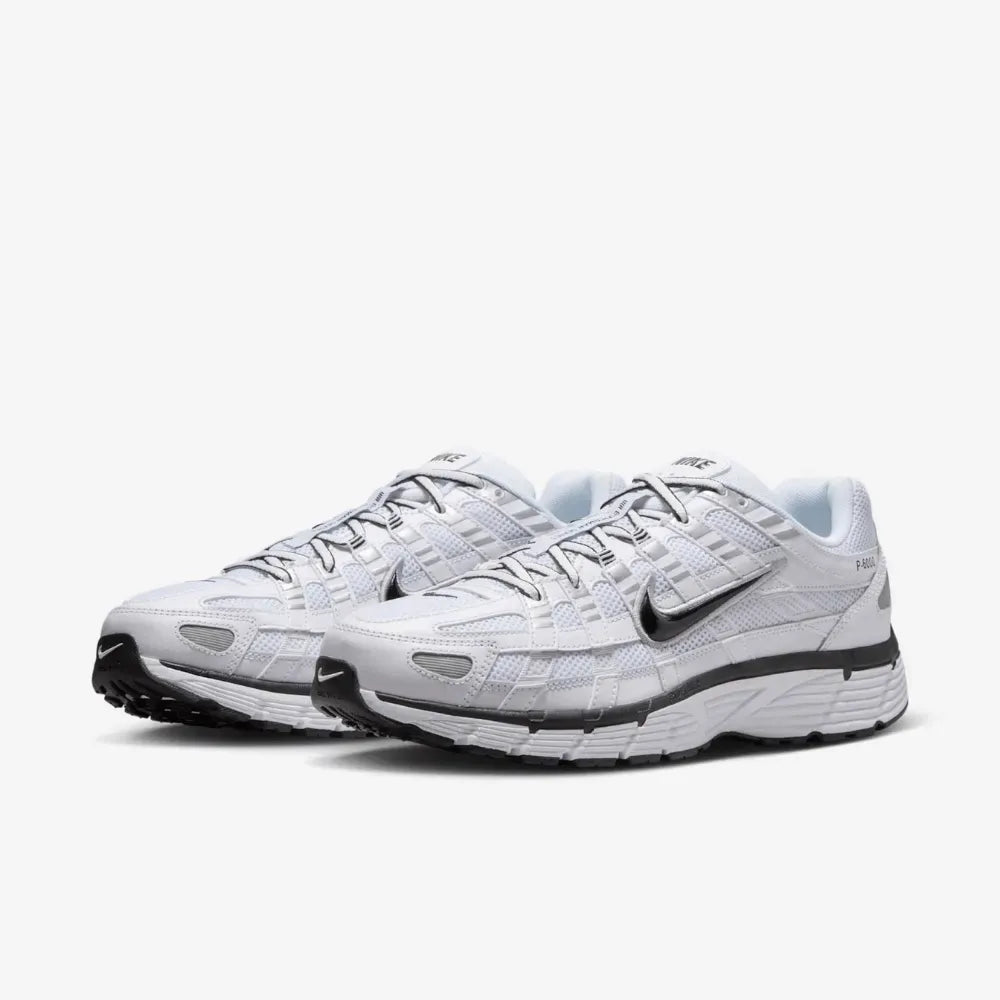 Nike P-6000 White Metallic Silver Black