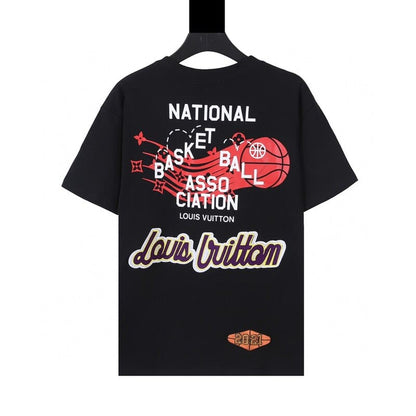 T-shirt Louis Vuitton x NBA Crossover Round Neck Printing