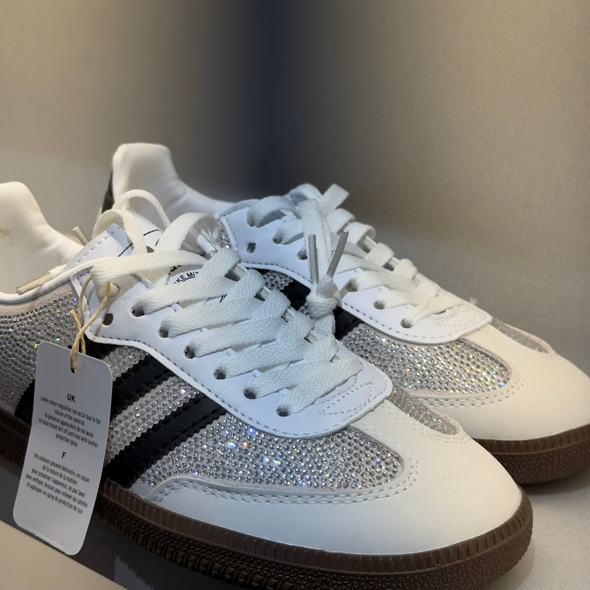 Adidas Samba OG Rhinestone Crystal White Silver (Pronta Entrega)