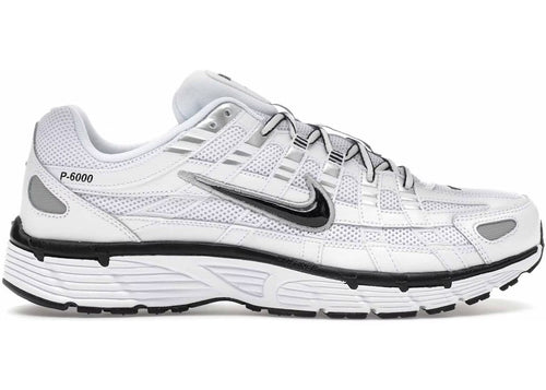 Nike P-6000 White Metallic Silver Black