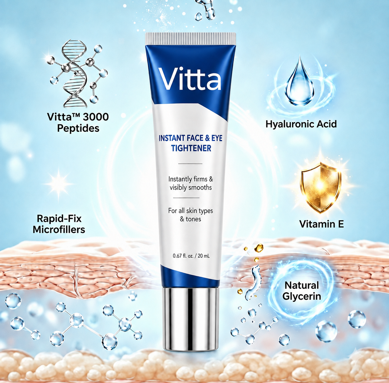 Vitta Derm™ Instant Face Temporary Tightener – Instant visible results in 60 seconds