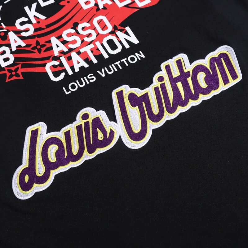 T-shirt Louis Vuitton x NBA Crossover Round Neck Printing