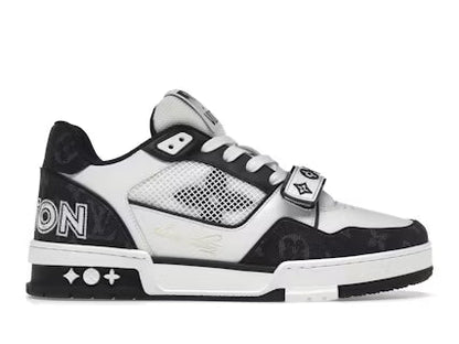 Louis Vuitton LV Trainer Low Velcro Strap Monogram Denim Black White